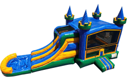 C2735 BouncingAngelsGreenEmeraldLarge27ftcombo Castle Combo (Wet/Dry)